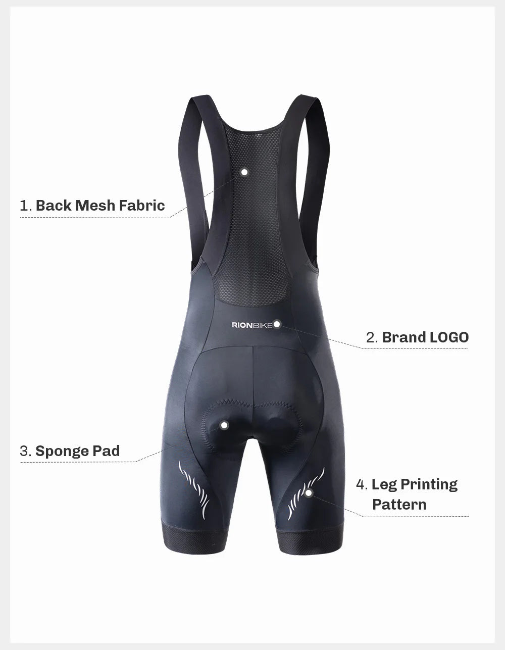 RION High Quality Classic Men Cycling Bib Shorts Bicycle Culotte Ciclismo Bike Pants Pad MTB Clothing Bretelle Braces Dolomiti