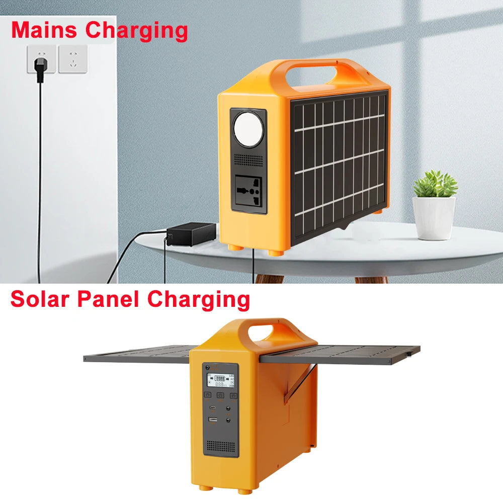 Gaiaray 100W Portable Power Station UPS Solar Power Generator 110V/220V LiFePO4 Charging Stations With Solar Panel for Camping