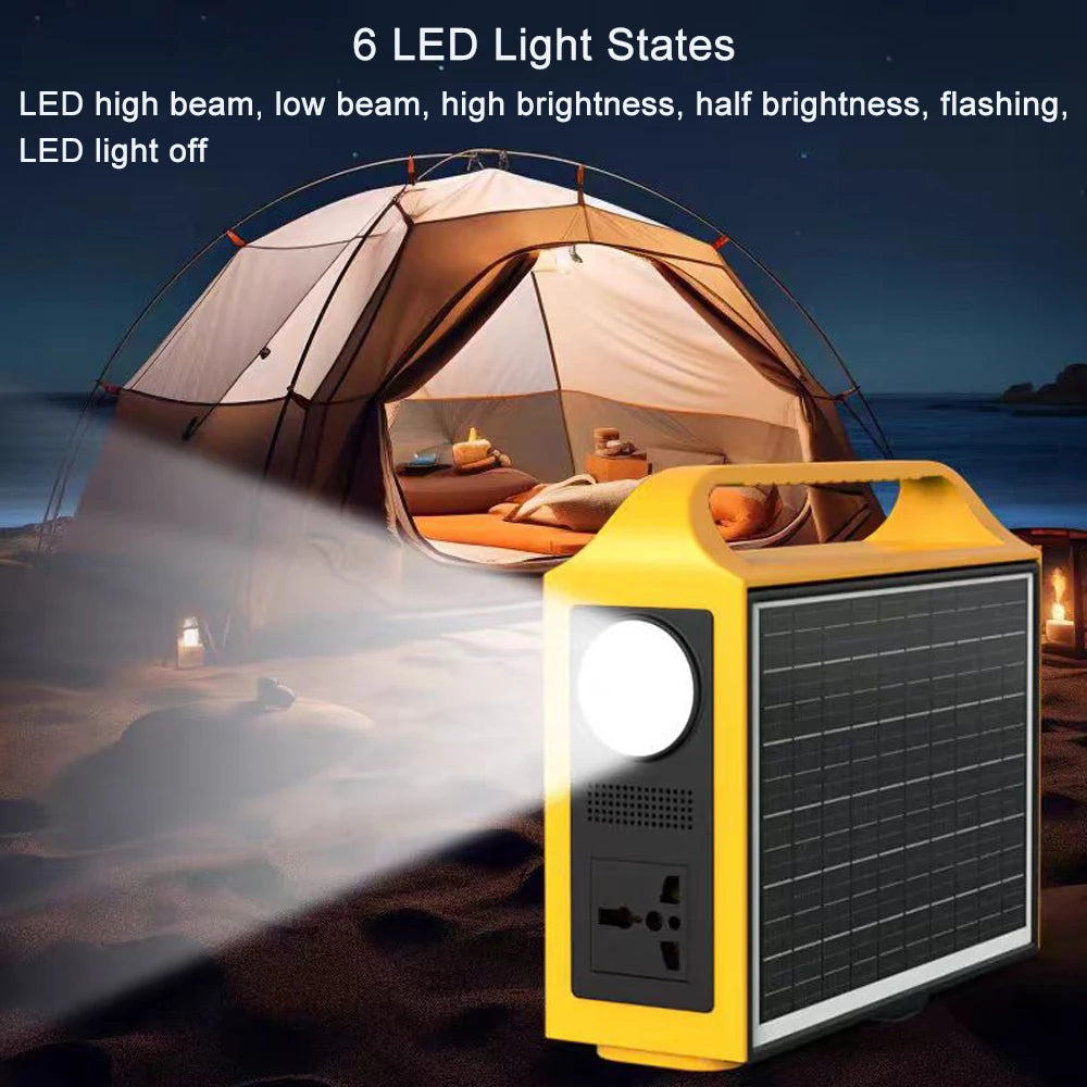 Gaiaray 100W Portable Power Station UPS Solar Power Generator 110V/220V LiFePO4 Charging Stations With Solar Panel for Camping
