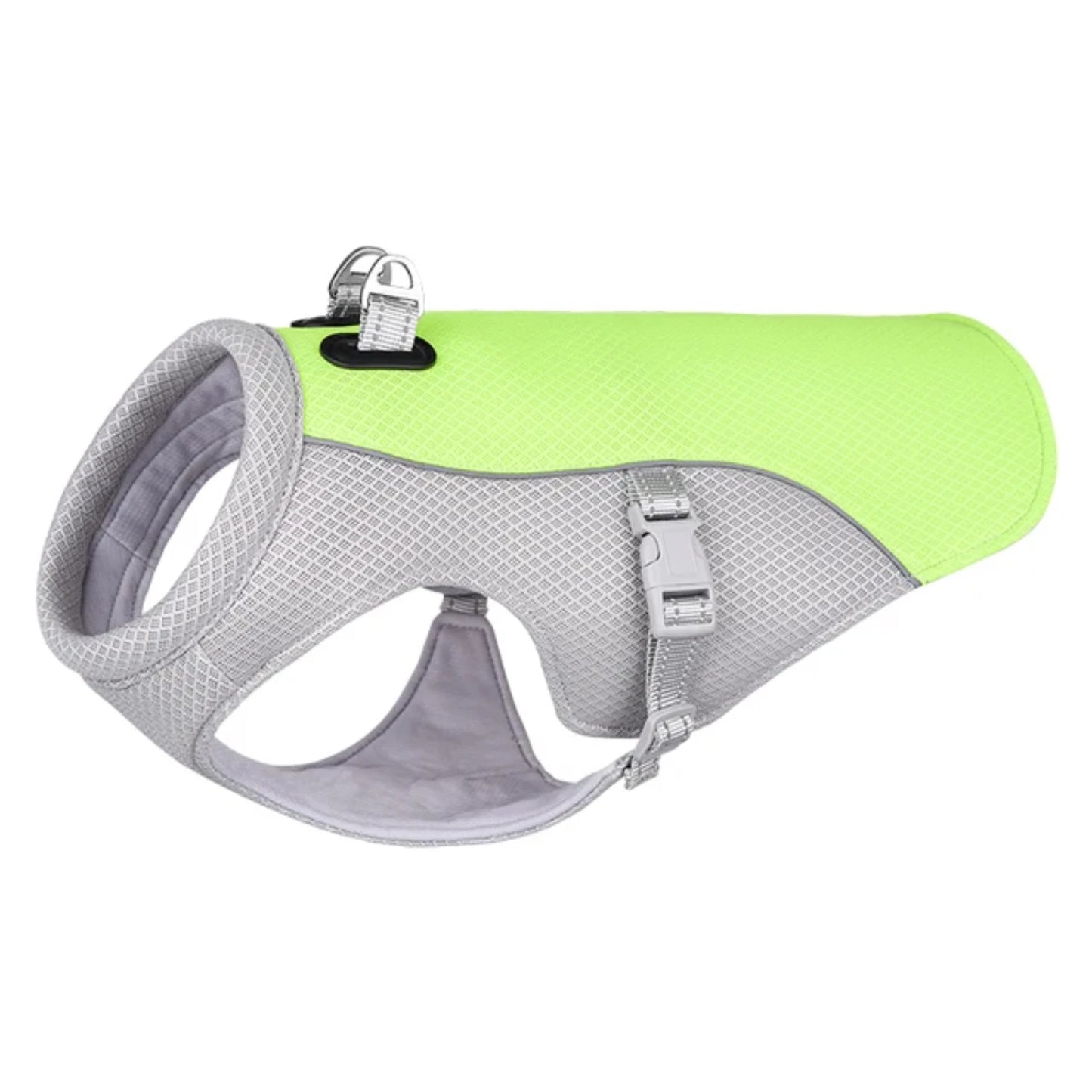Dog harness in green and gray