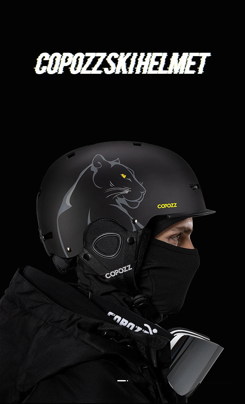 COPOZZ New Ski helmet Cartoons Half-covered Anti-impact Safety Helmet Cycling Ski Snowboard Sports Helmet For Adult and Kids