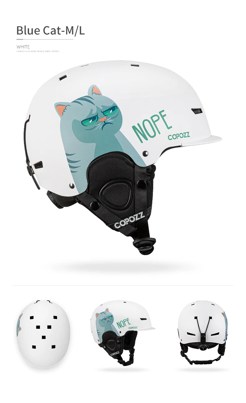 COPOZZ New Ski helmet Cartoons Half-covered Anti-impact Safety Helmet Cycling Ski Snowboard Sports Helmet For Adult and Kids