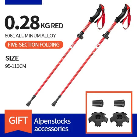 BSWOLF 2Pcs Ultralight Trekking Poles Walking Sticks Hiking Canes Folding Aluminum Walking Pole Nodic Walking Sticks