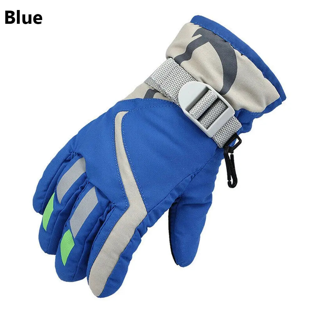 Winter Kids Snowboard Ski Gloves Nylon Non-slip Children Boys Girls Waterproof Cycling Thermal Fleece Warm Snow Gloves