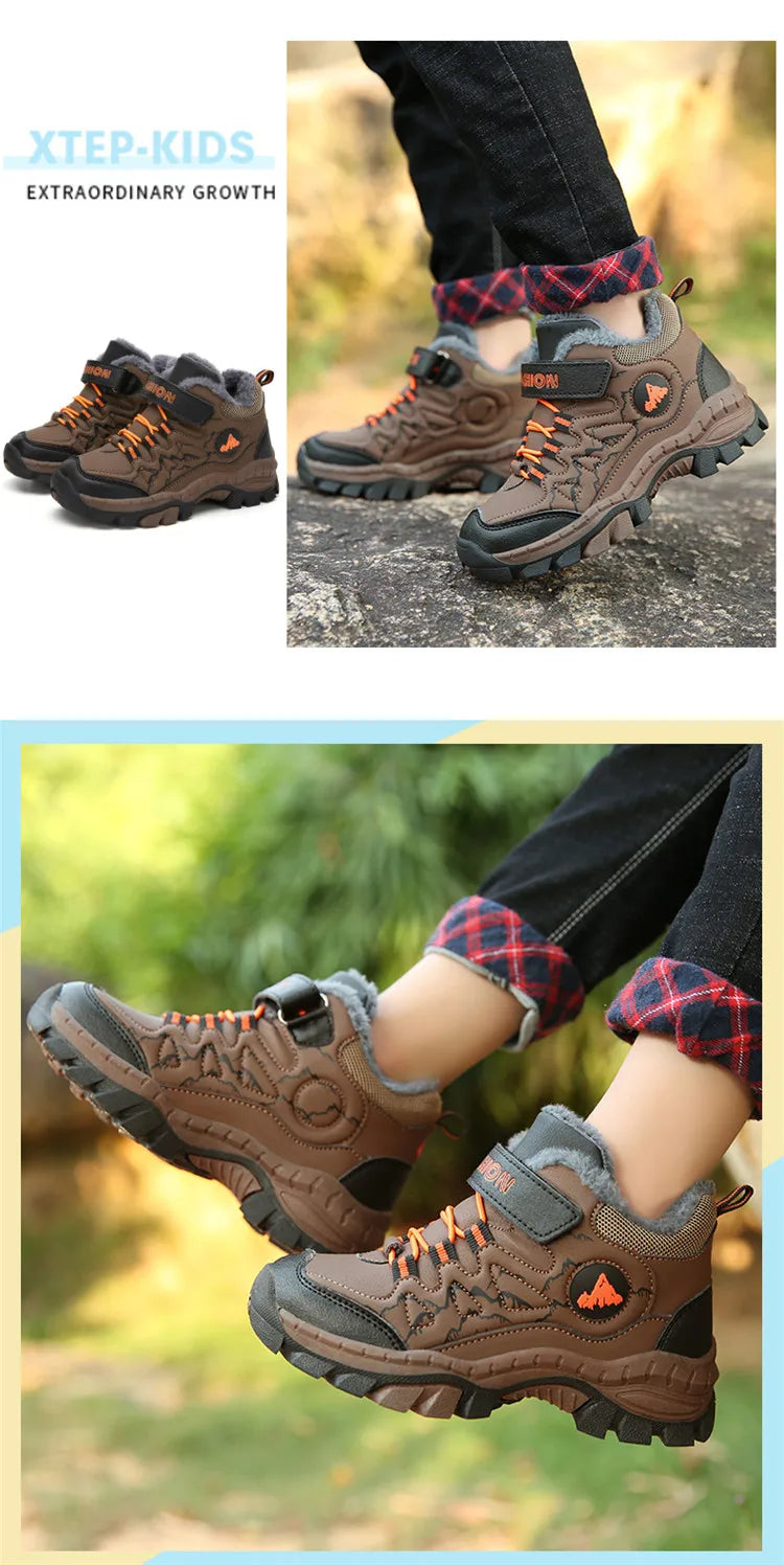New Classic Snow Boot Boy Wear Resisting Outdoor Sports Hiking Shoes Climbing Shoes Anti Skid Claw Footwear Children Sneakers