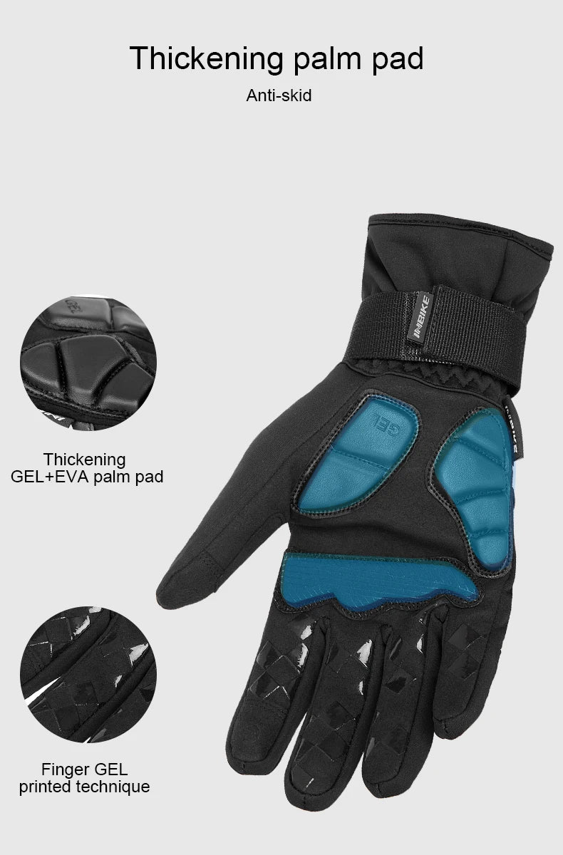 INBIKE Winter Cycling Gloves for Men Women Warm Fleece Biking Glove for Riding Bicycle Gloves Waterproof Touchscreen Accessories