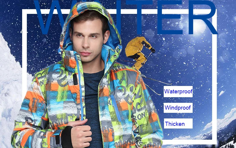 Clearence Goexplore Ski Jacket Male Waterproof Windproof -30 Snowboard Snow Jacket Men Hiking Outdoor Winter Clothes Outerwear