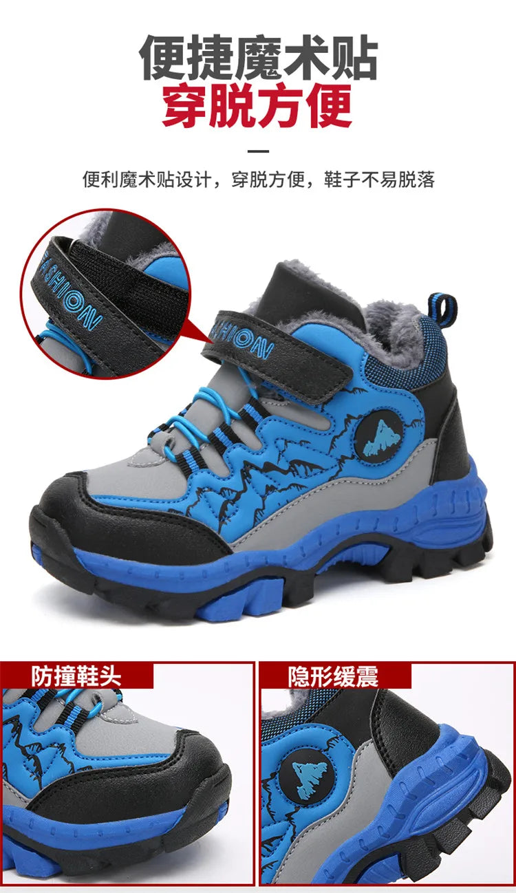 New Classic Snow Boot Boy Wear Resisting Outdoor Sports Hiking Shoes Climbing Shoes Anti Skid Claw Footwear Children Sneakers