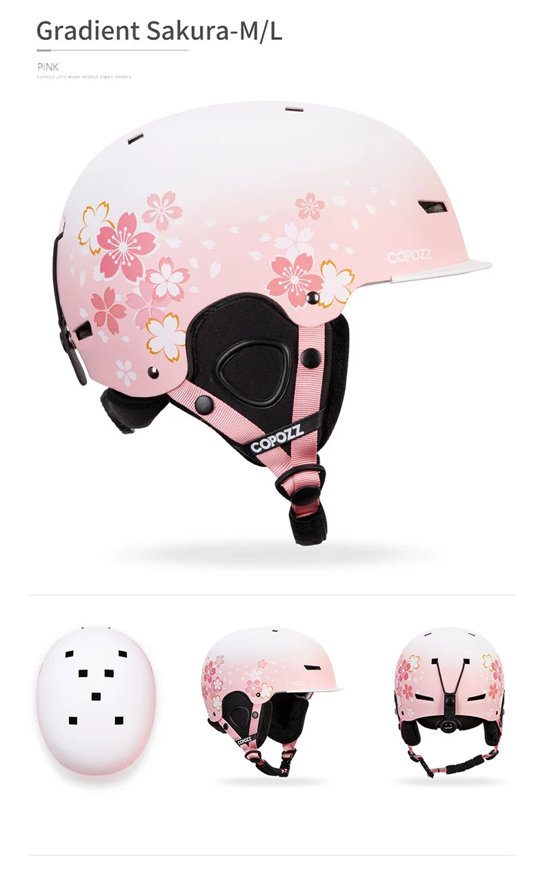COPOZZ New Ski helmet Cartoons Half-covered Anti-impact Safety Helmet Cycling Ski Snowboard Sports Helmet For Adult and Kids