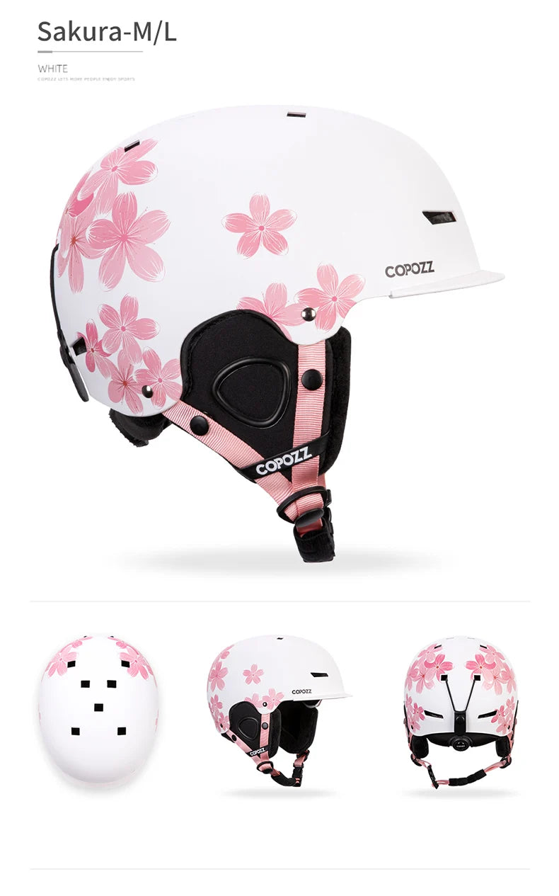 COPOZZ New Ski helmet Cartoons Half-covered Anti-impact Safety Helmet Cycling Ski Snowboard Sports Helmet For Adult and Kids