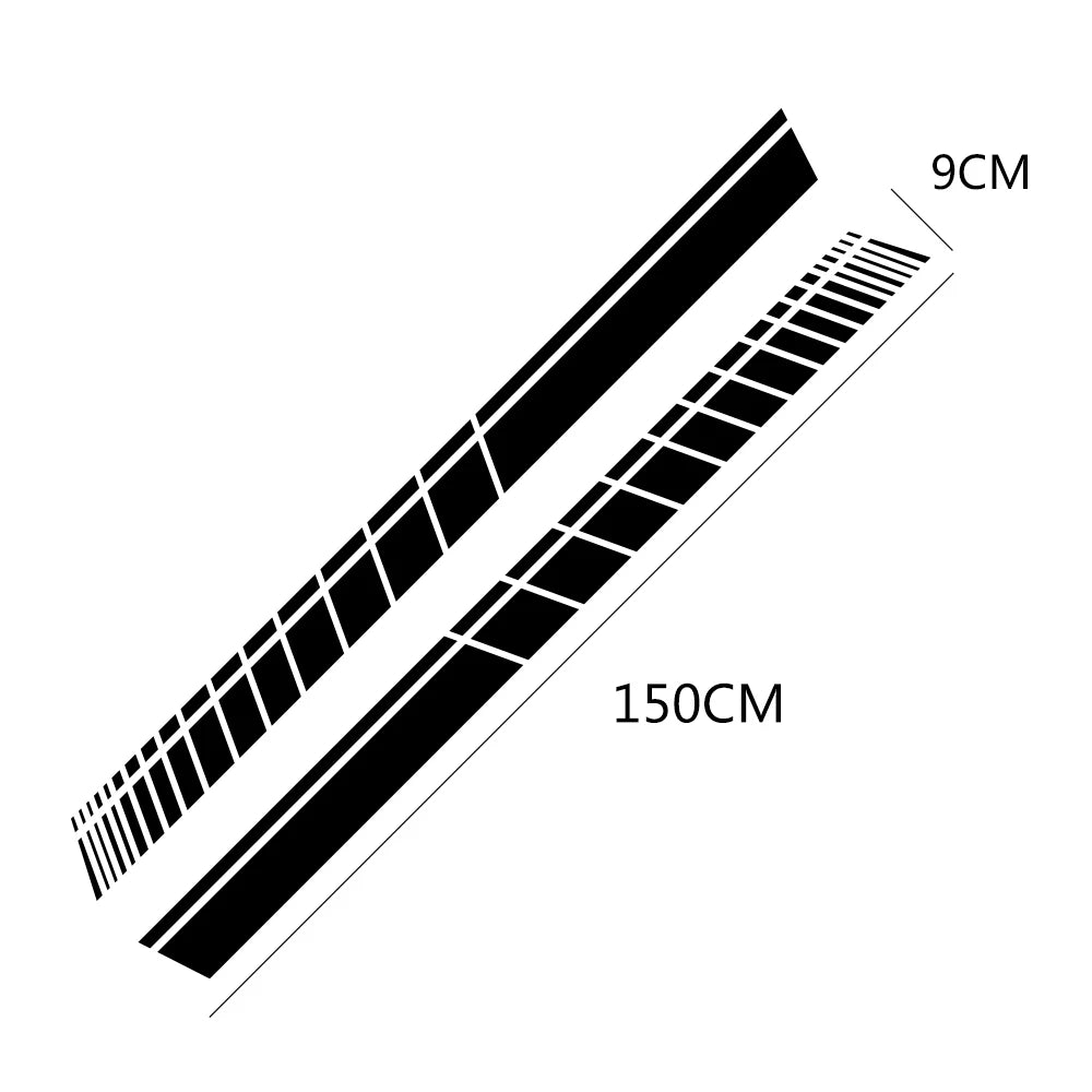 2pcs Car Side Skirt Sticker Long Stripe Auto Vinyl Film Wrap Stickers Tuning Universal Shelter Scratches DIY Car Accessories
