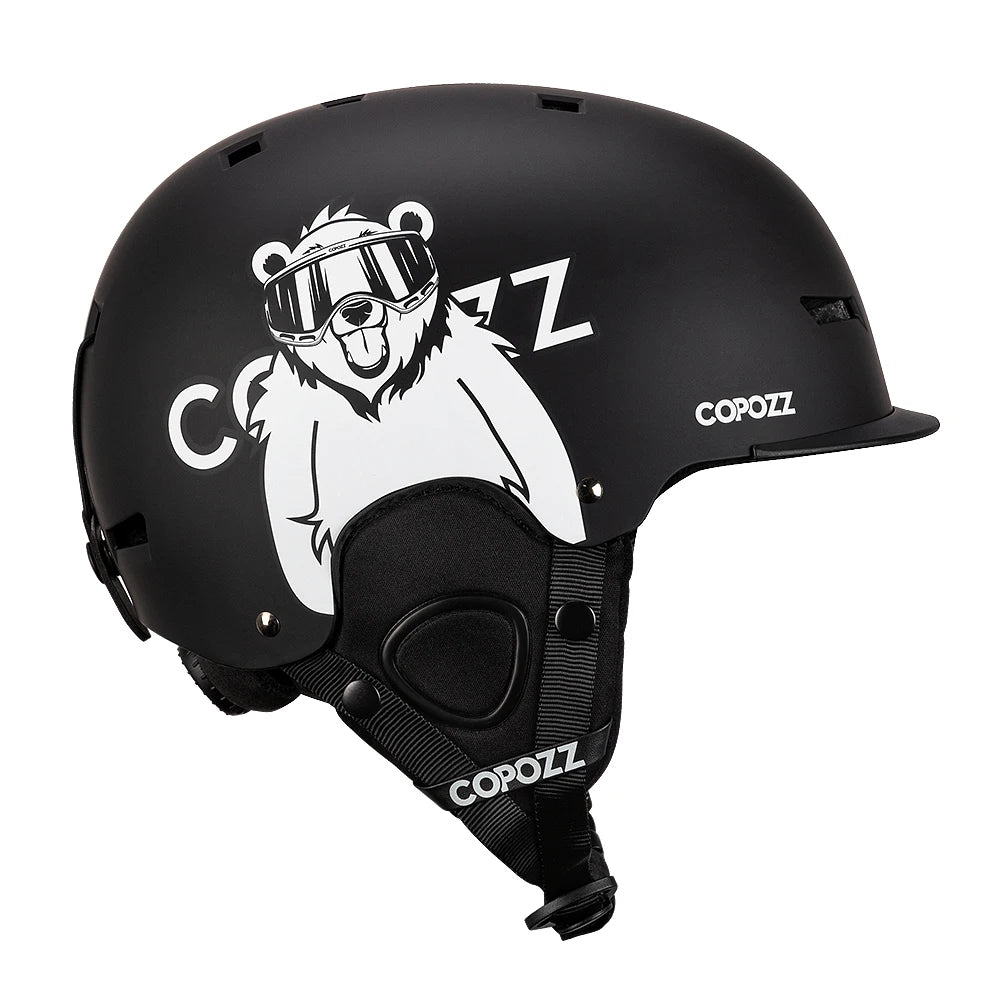 COPOZZ New Ski helmet Cartoons Half-covered Anti-impact Safety Helmet Cycling Ski Snowboard Sports Helmet For Adult and Kids