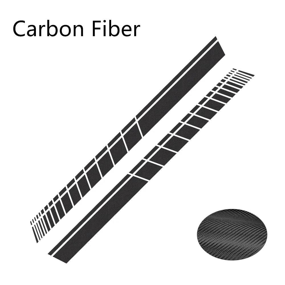 2pcs Car Side Skirt Sticker Long Stripe Auto Vinyl Film Wrap Stickers Tuning Universal Shelter Scratches DIY Car Accessories