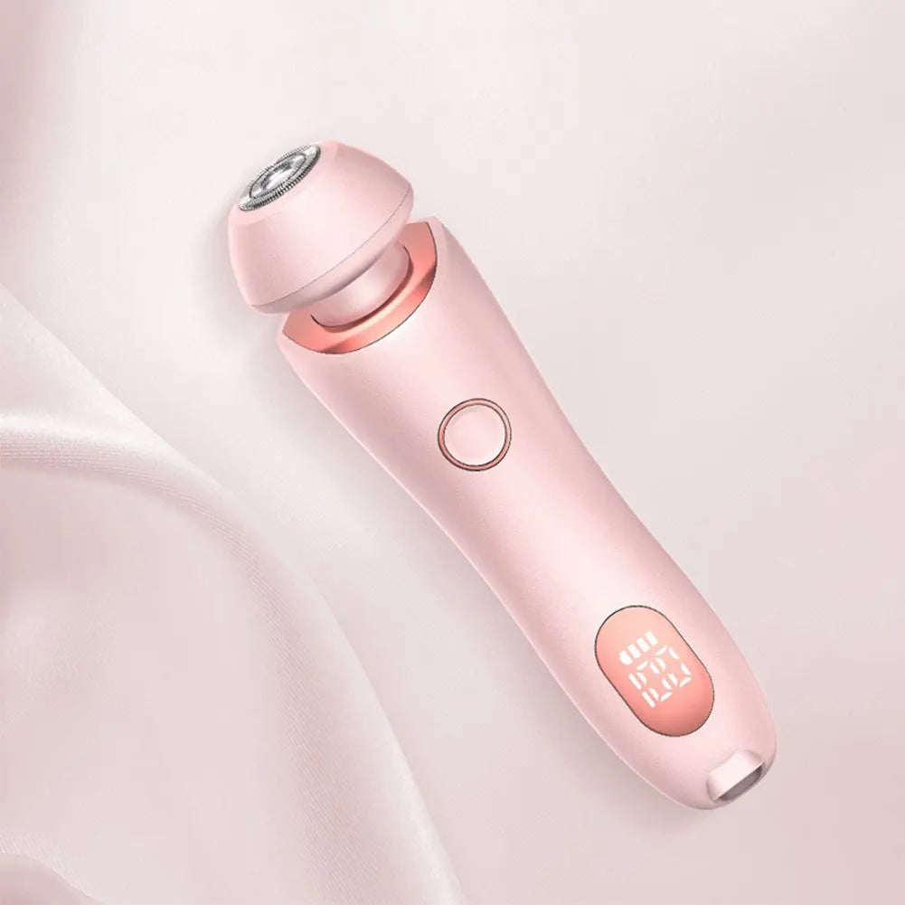 Pink electronic shaver with digital display