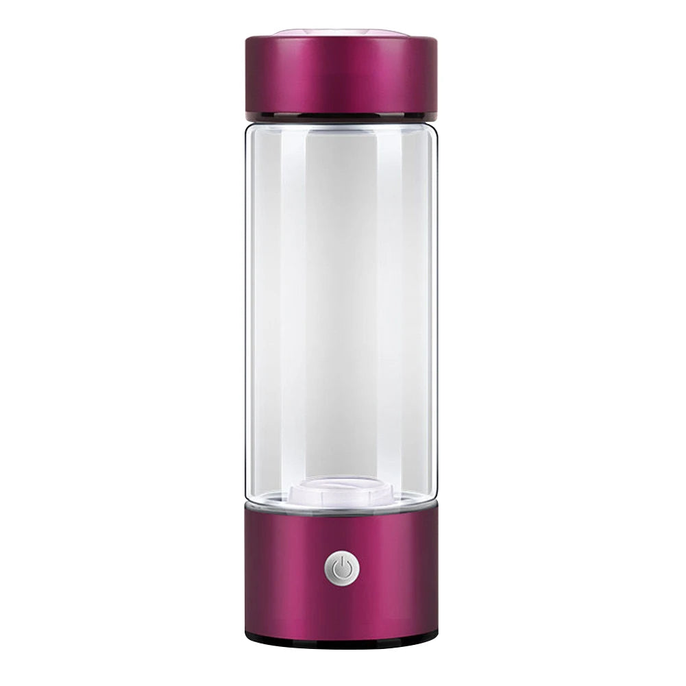 Portable borosilicate glass hydrogen bottle for travel