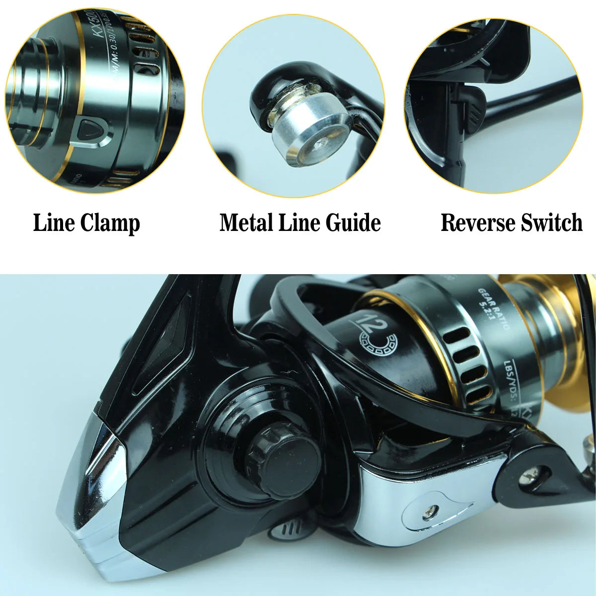 Professional Spinning Reel Ultra Light 1000~7000 5.2:1 Gear Ratio CNC Metal Spool Spinning Fishing Reel For Freshwater Saltwater