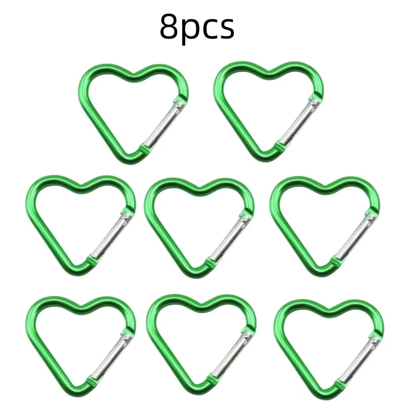 Outdoor Carabiner Heart Shape Keychain Clip Aluminum Alloy Rings Climbing Clips Spring Snap Hook Carabiner Durable