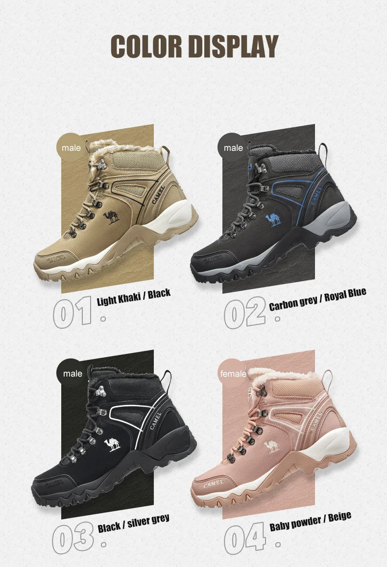 GOLDEN CAMEL Waterproof Hiking Shoes Military Hiking Boots High Top Trekking Shoes for Women 2024 Autumn Non-slip Wear-resistant