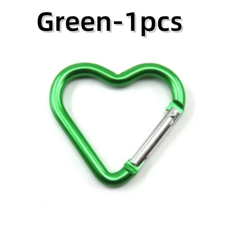 Outdoor Carabiner Heart Shape Keychain Clip Aluminum Alloy Rings Climbing Clips Spring Snap Hook Carabiner Durable