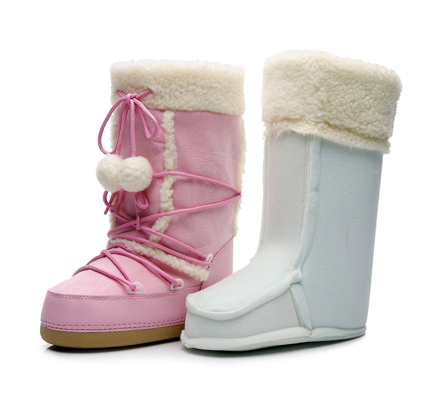 Winter Boots Women Snow Boots Cold-proof Ski BootsWarm Mid-calf Space Boots Slip-resistant Cotton Shoes 35-40