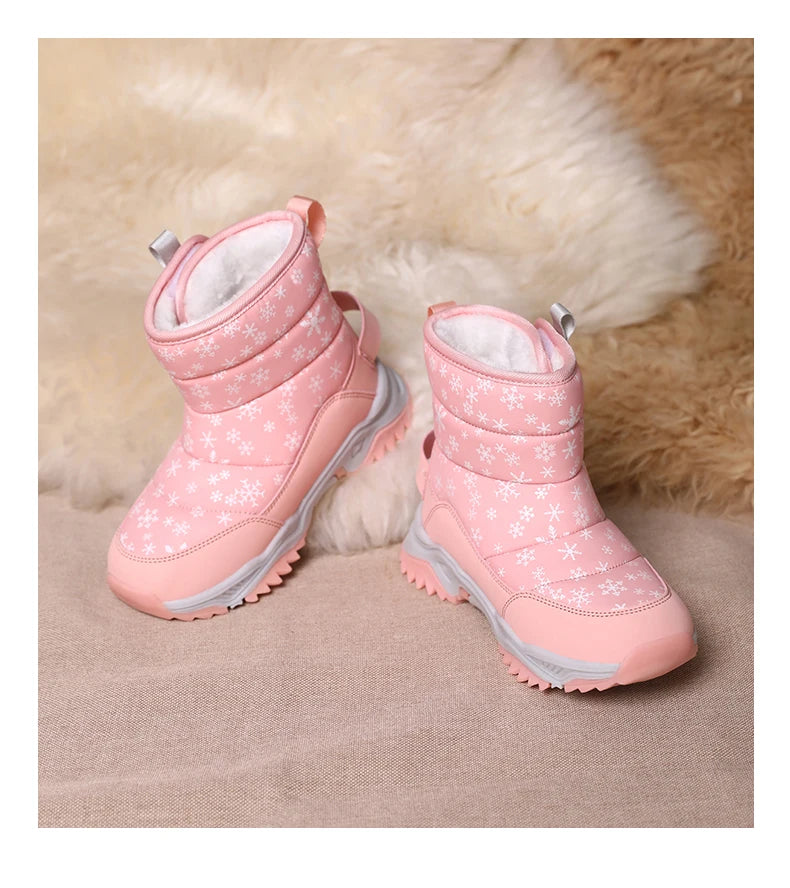 Hot Sell Girls Boots Children Snow Boots For Boys Fashion Sneakers Winter Kids Warm Snow Boots Sport Fashion Leather Shoes