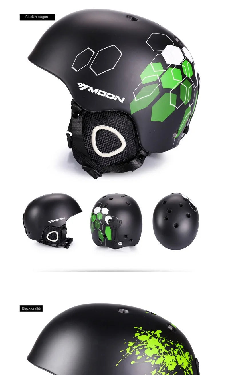 MOON Skiing Helmet Skiing Helmet Children Adult Ultralight Extreme Sports Skateboard Snowboard Helmet Snowmobile Motorcycle