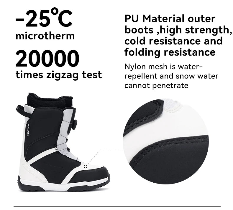 VECTOR Professional Women Man Ski Shoes Warm Waterproof Snowboard Boots Non-slip Leather Breathable Snow Boots Equipment