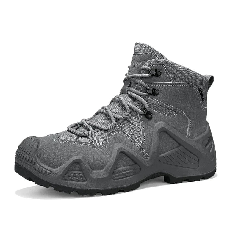 Cross-Border Autumn/Winter High-Top Men's Outdoor Non-Slip Climbing Boots Plus Size Thickened Warm Cotton Shoes Fleece-Lined