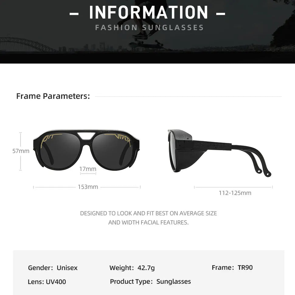 Pit Viper Steampunk Cycling Sunglasses Adult UV400 Men Women Designer Steam Punk Eyewear Vintage Sun Glasses Retro Goggles
