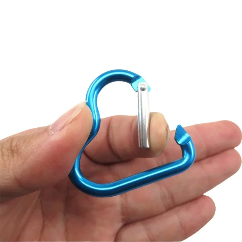 Outdoor Carabiner Heart Shape Keychain Clip Aluminum Alloy Rings Climbing Clips Spring Snap Hook Carabiner Durable