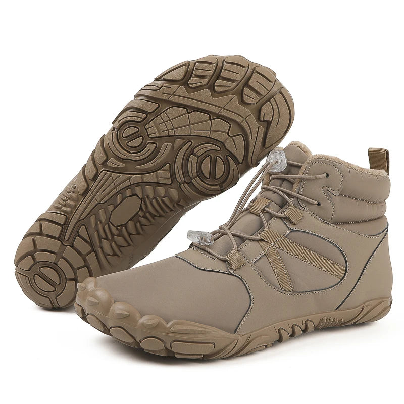 Men's Ski Shoes Snow Boots High Top Outdoor Hiking Cotton Shoes Waterproof Warm Non-slip Wear-resistant Work Boots Size 36-47
