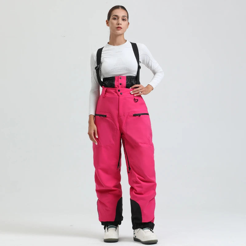 New Unisex Ski Pants Women Windproof Waterproof Snow Strides Warm Breathable Thickened Winter Outdoor Snowboarding Trousers
