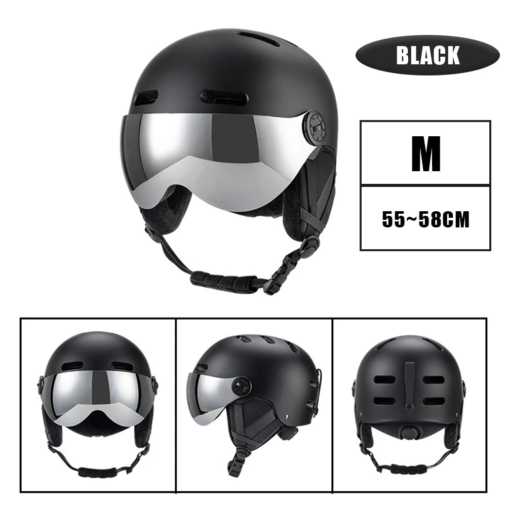 Skiing Helmet Snowboard Helmet With Detachable Glasses Winter Outdoor Sports Ski Helmet Safety Skateboard Skiing Snowboard Snow