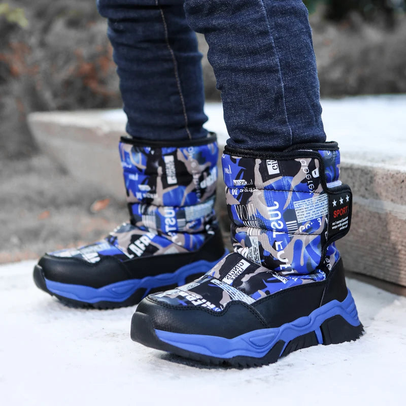 New Cute Winter Girl's Nonslip Snow Boots Kids Mountaineering Skiing Warm Felt Boots School Outdoor Activities Eur Size 31-39