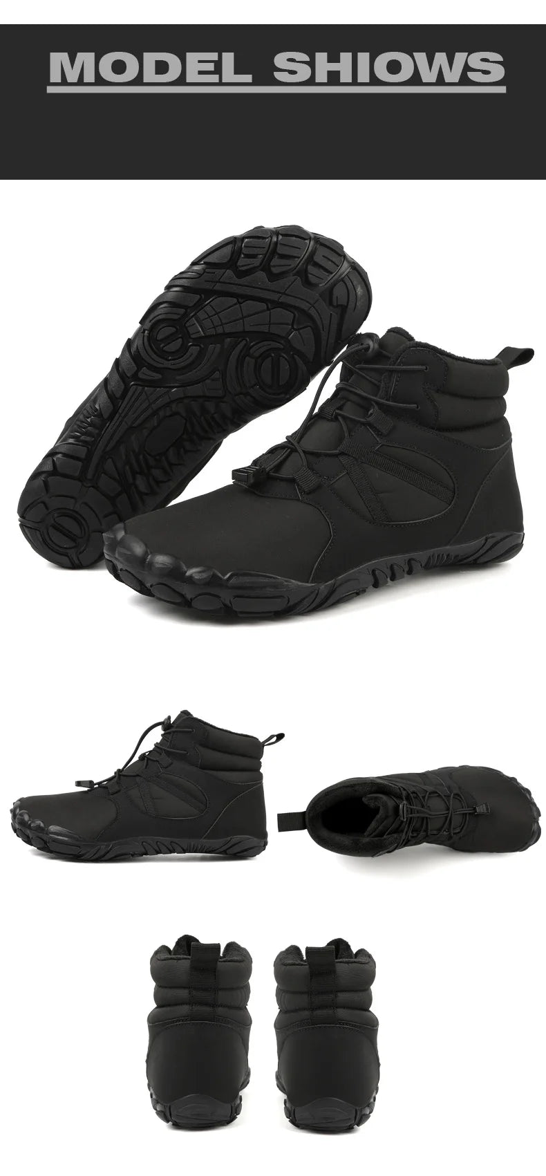 Men Women Waterproof Winter Boots Snow Barefoot Casual Shoes Outdoor Warm Work Shoes Ankle Shoes for Trekking Climbing Hiking
