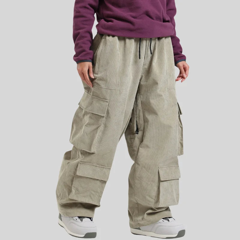 Baggy Snowboard Pants by Dollplus – Multi-Pocket, Windproof & Thermal Ski Wear
