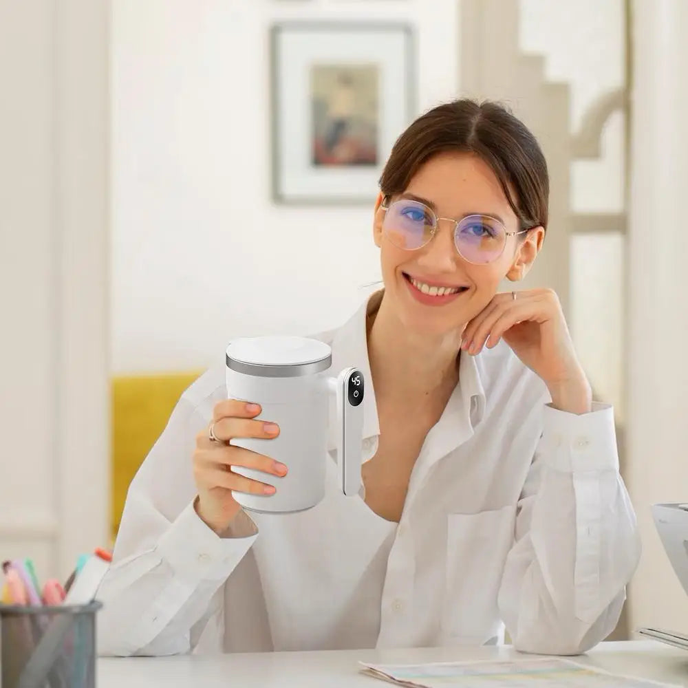 Automatic Stirring Cup Rechargeable Magnetic Mixer Electric Portable Coffee Mug Intelligent Coffee Mug Stainless Steel Coffee Mu