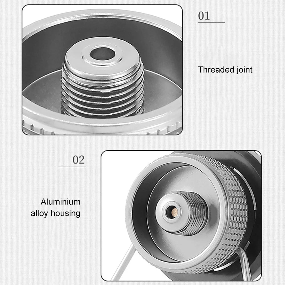 Butane Adapter With Bracket Outdoor Butane Gas Conversion Joint Camping Stove Adapter Screw Valve Output Nozzle Bottle Adapter