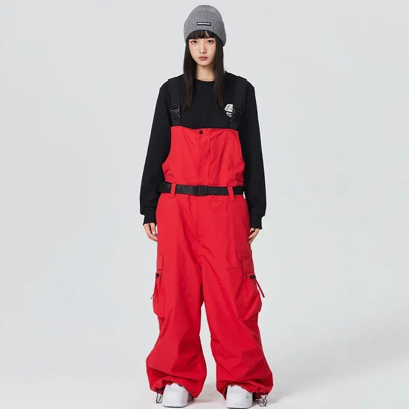 Winter Warm Windproof Skiing Pants Man Snowboard Clothing Woman New Snow Cargo Pants Loose Hip-hop Overalls Alpine Sport Trouser