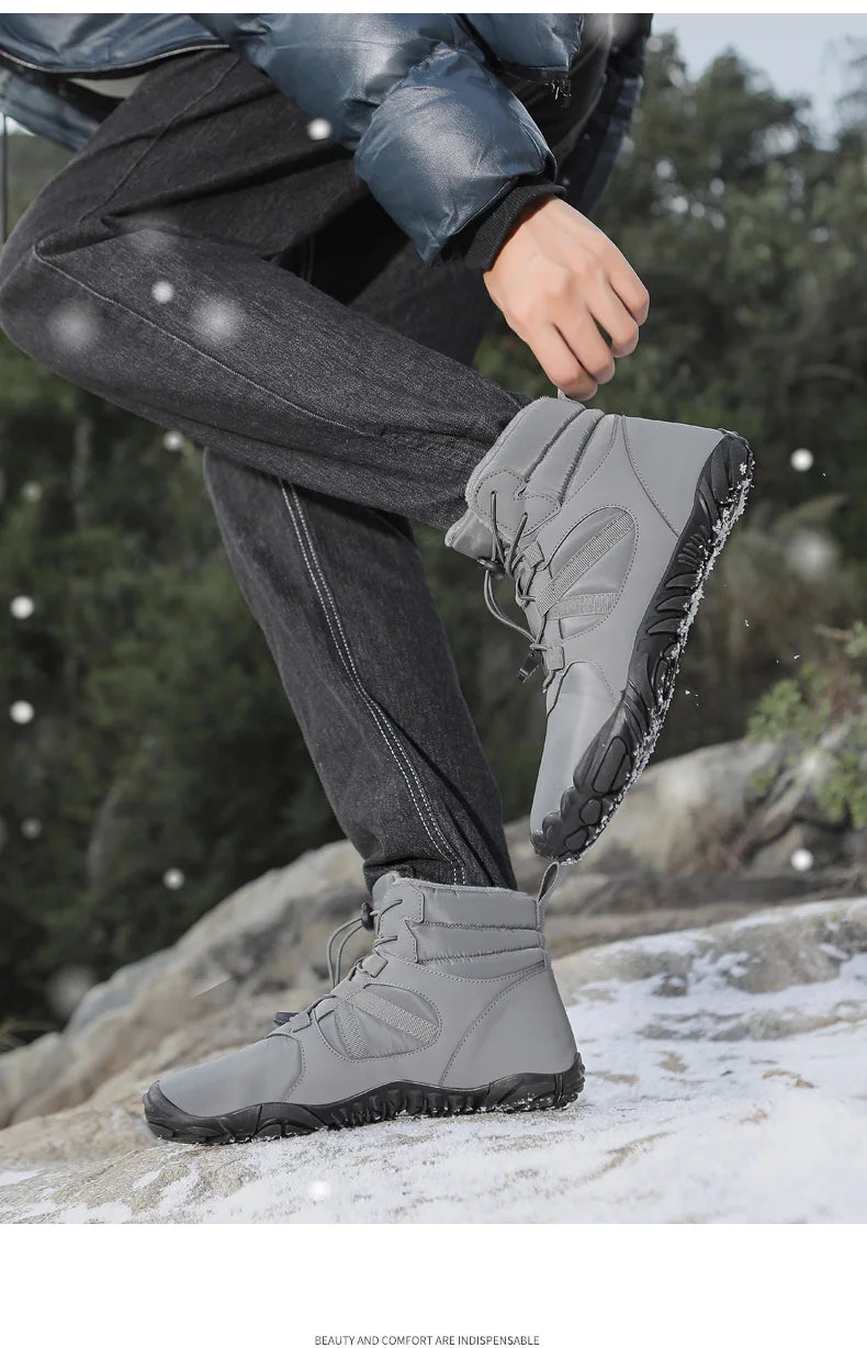Men Women Waterproof Winter Boots Snow Barefoot Casual Shoes Outdoor Warm Work Shoes Ankle Shoes for Trekking Climbing Hiking