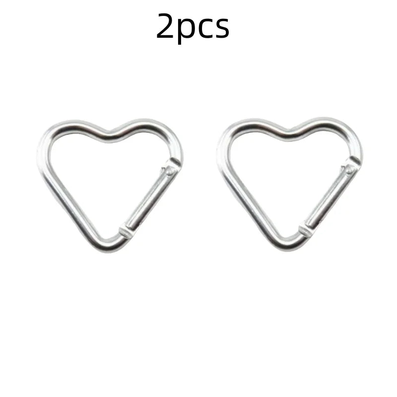 Outdoor Carabiner Heart Shape Keychain Clip Aluminum Alloy Rings Climbing Clips Spring Snap Hook Carabiner Durable