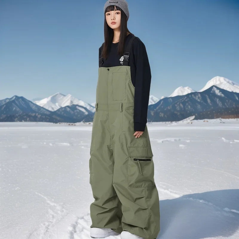 Winter Warm Windproof Skiing Pants Man Snowboard Clothing Woman New Snow Cargo Pants Loose Hip-hop Overalls Alpine Sport Trouser