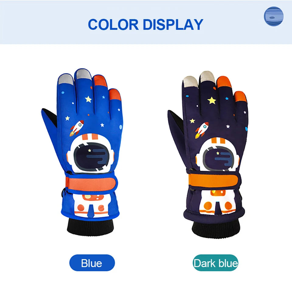 KoKossi Winter Children Ski Gloves Keep Finger Warm Thicken Waterproof Snowboard Snow Kids Gloves For Boys Girls Windproof