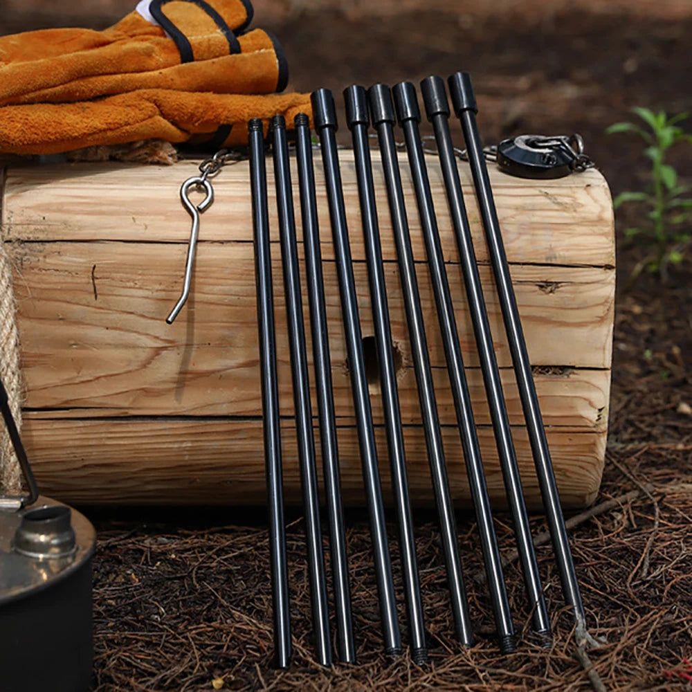 Camping Campfire Tripod for Hanging Pot Outdoor Cookware Picnic Cooking Pot Grill Rack Barbecue Support Aluminum Alloy Tripod