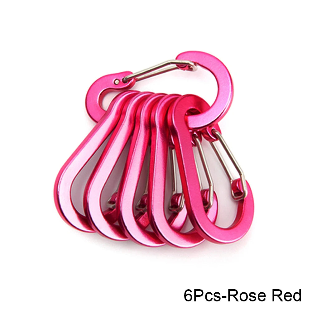 6/12pcs Outdoor Camping Multi Tool Mountaineering Buckle Steel Small Carabiner Clips Fishing Climbing Acessories Dropshipping