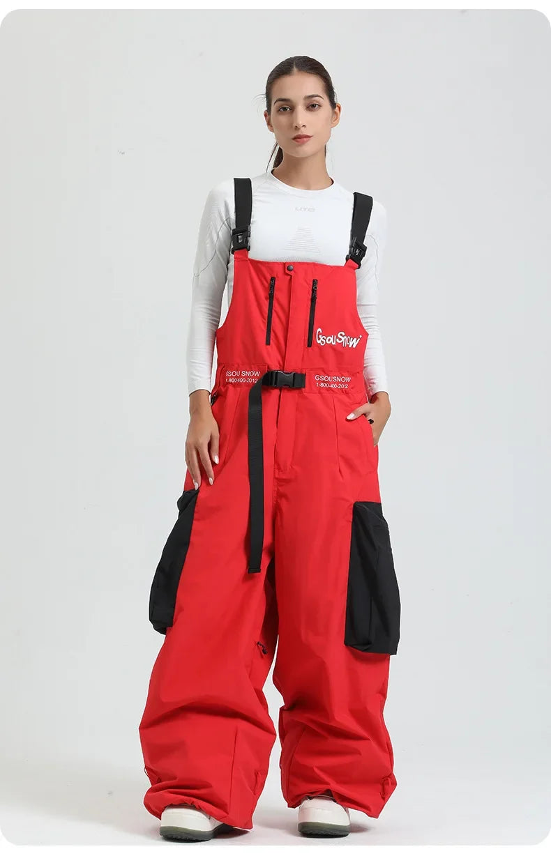 2025 New Loose Skiing Pants Outdoor Windproof Waterproof Woman Ski Overalls Men Winter Snowboard Sports Clothes Couple Snow Pant