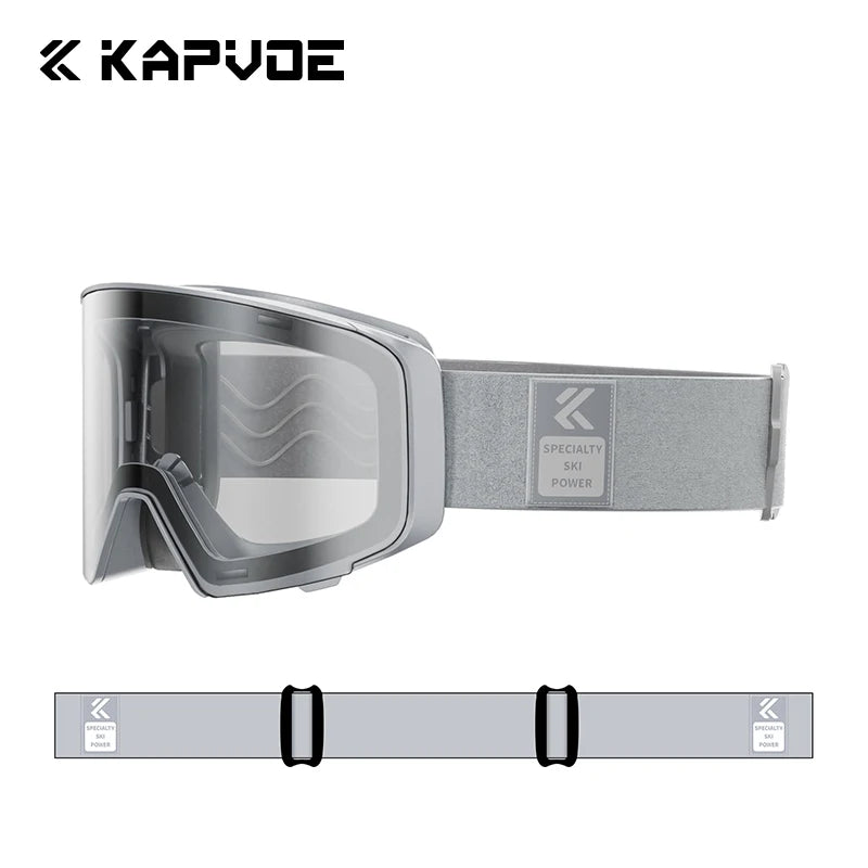 Kapvoe Photochromic Snow Goggles Men Ski Goggles Snowboard Anti-Fog Mask for Women UV400 Protection Glasses Snowmobile Winter