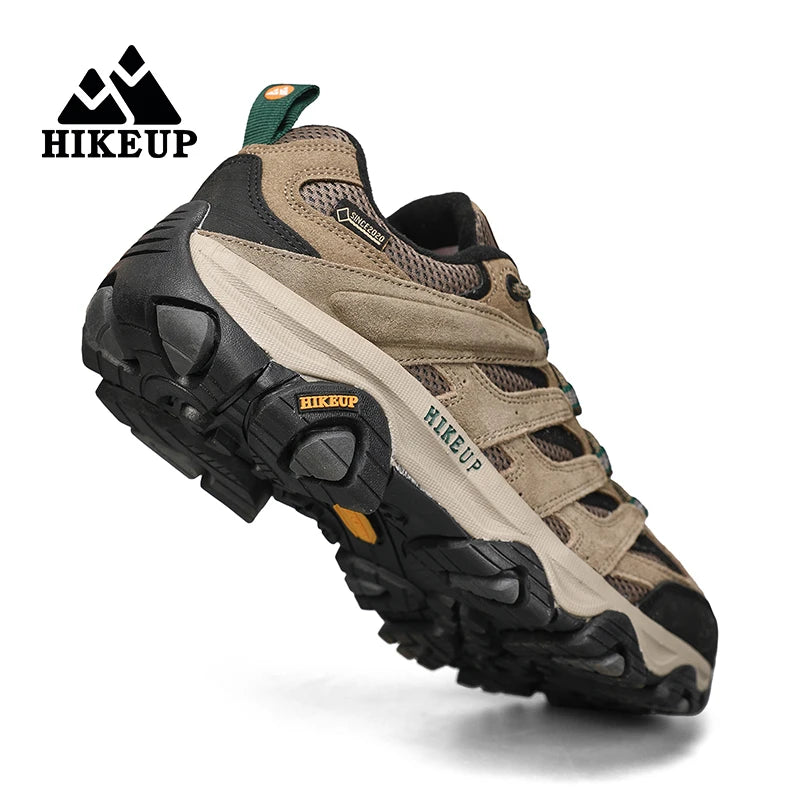 HIKEUP Hiking Shoes Men Designer Climbing Trekking Sneakers for Men Leather Outdoor Sports Work Man Shoes Run Shoes