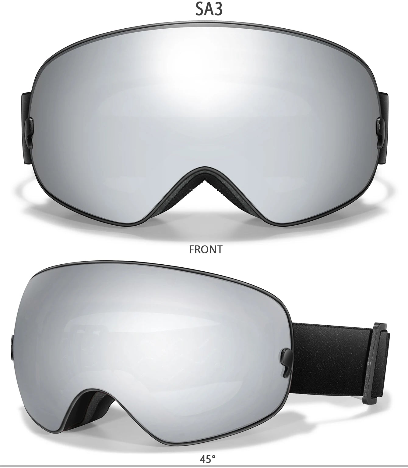 Men Women Outdoor Sports Ski goggles Anti-fog Snowboarding Snowmobile Glasses UV400 Charngeable Lens Teen Charistmas Cycling