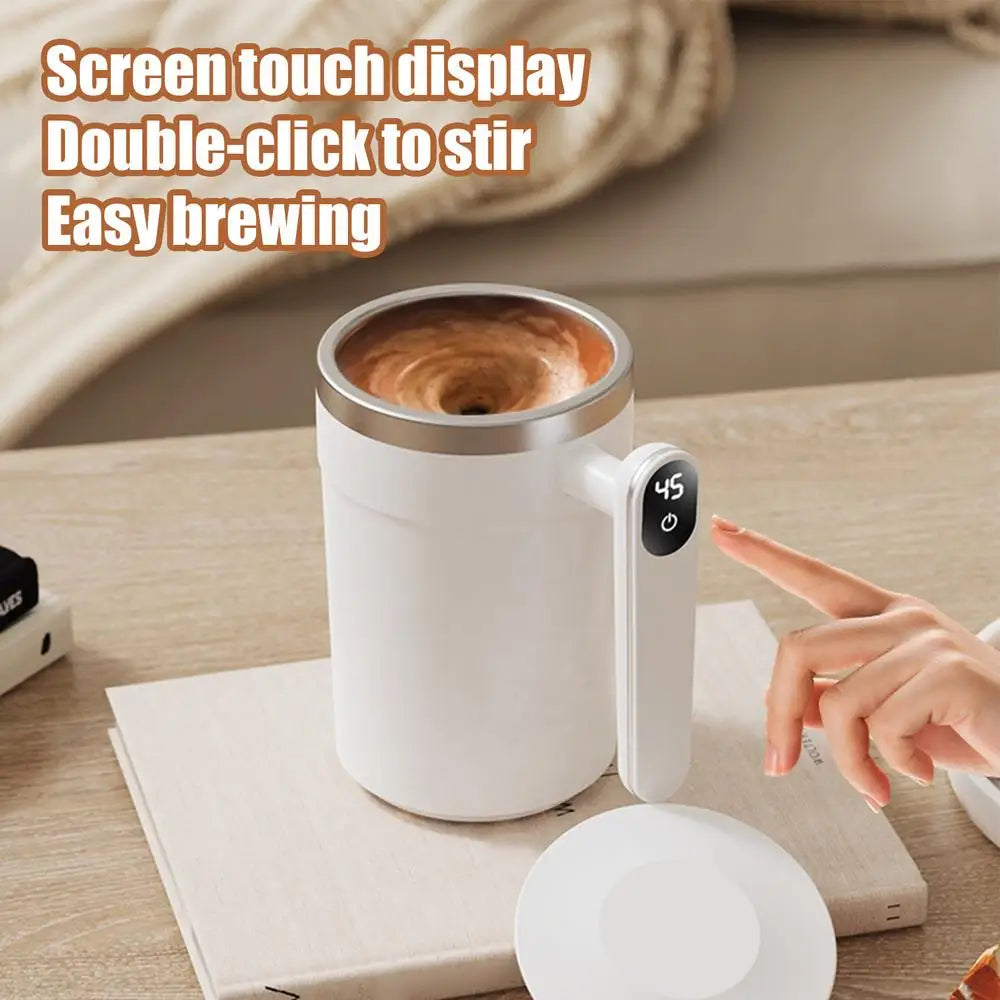 Automatic Stirring Cup Rechargeable Magnetic Mixer Electric Portable Coffee Mug Intelligent Coffee Mug Stainless Steel Coffee Mu